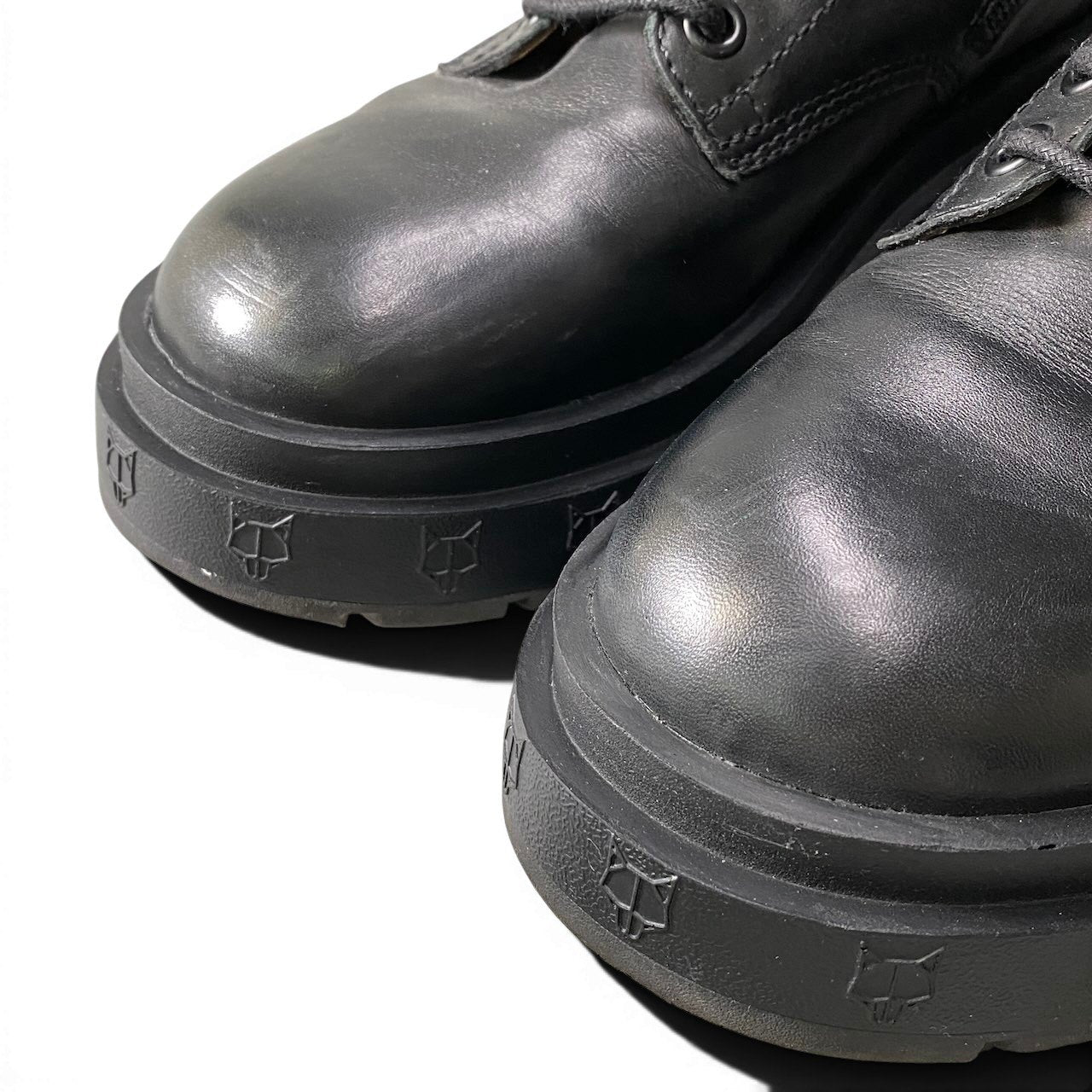 1e21 NAKED WOLFE ネイキッドウルフ レザーブーツ レースアップブーツ サイドジップ タンクソール ロングブーツ アッパーレザー メンズ 男性用 42 ブラックo07t