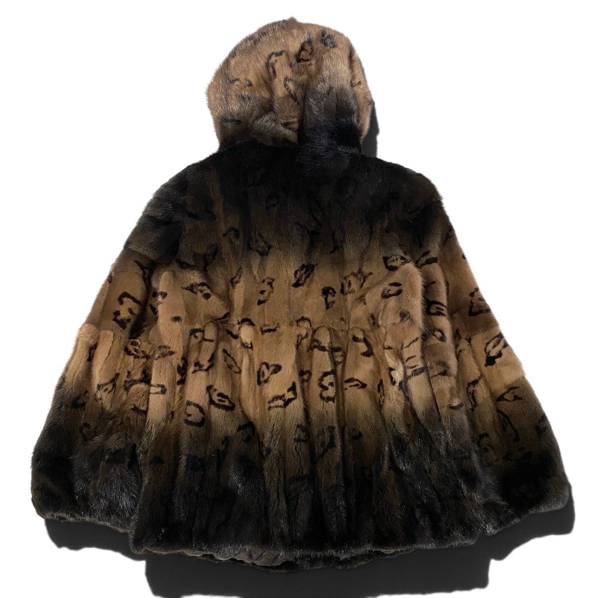 Ej23 【極美品】 ミンクファー フーデット毛皮ジャケット ハーフコート ブラウン 本毛皮 MINK fur レディースu02t