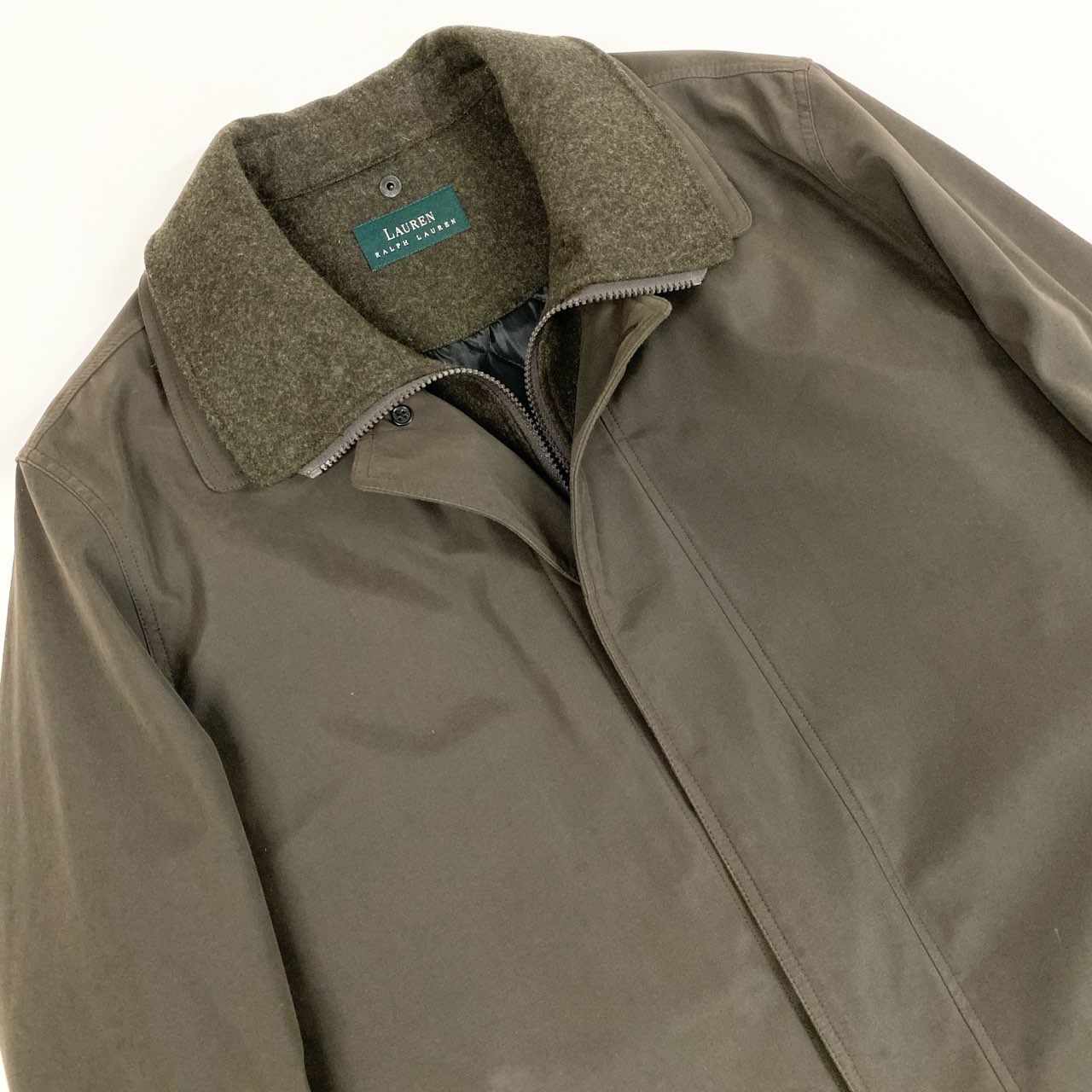 70j15《美品》 LAUREN RALPH LAUREN ローレン ラルフローレン ライナーベスト付き ジャケット 44 カーキ VINTAGE ヴィンテージ アウター キルティング 紳士服t18r