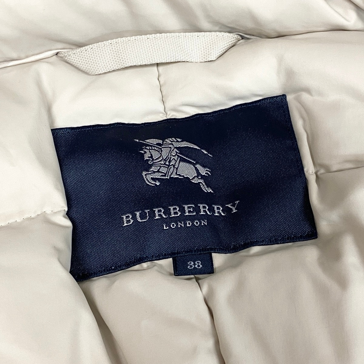 Eg9 BURBERRY LONDON バーバリーロンドン フーデット ダウンコート モッズコート 2way  サイズ38 ベージュ レディースo07t