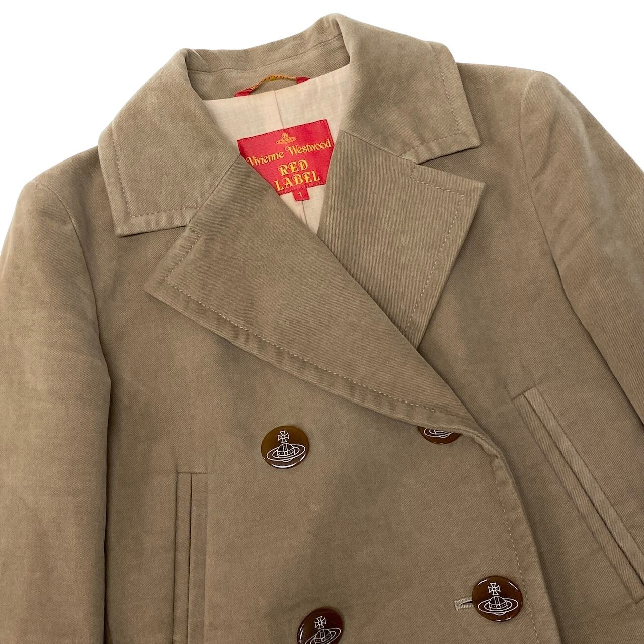 Ig6 Vivienne WestWood Red Label ベロアジャケット オーブボタン 357-01-63007 1サイズ ベージュ レディース 女性用u02t