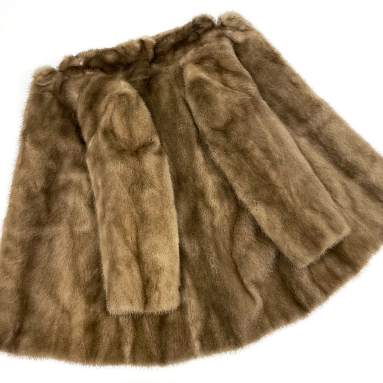 27L1 palody パステルミンク ミンクコート 毛皮コート サイズ13号 ライトブラウン レディース MINK FURk02i