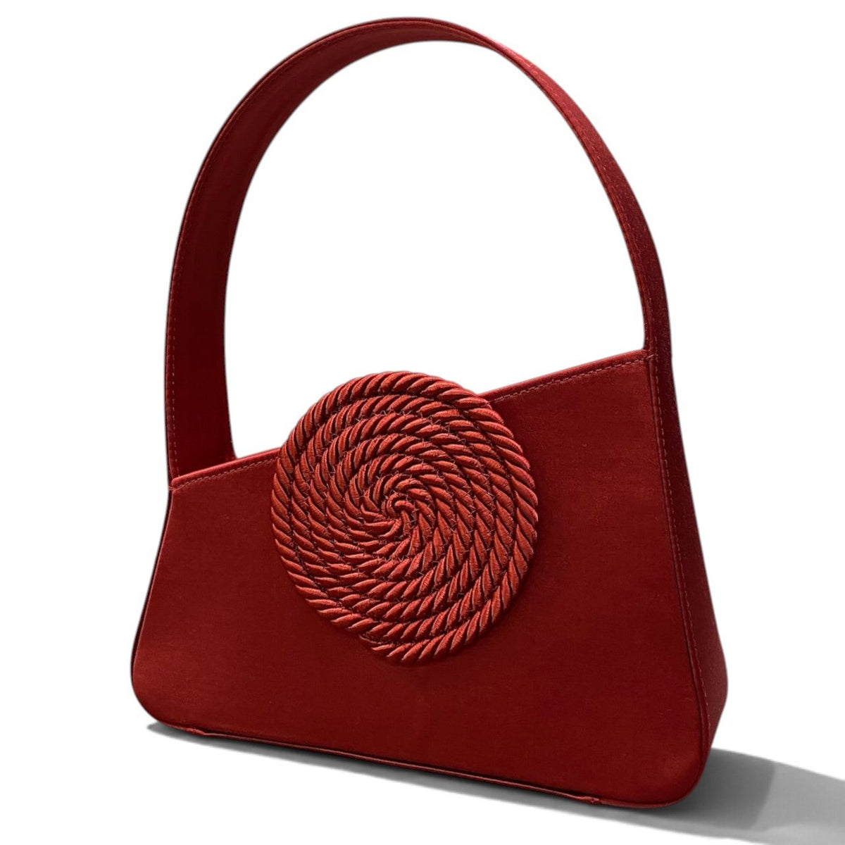 Bj2 【新品保管品】DESTREE デストレー ALBERT SMALL PASSEMENTERIE サテン ハンドバッグ レッド レディース 女性用u02t