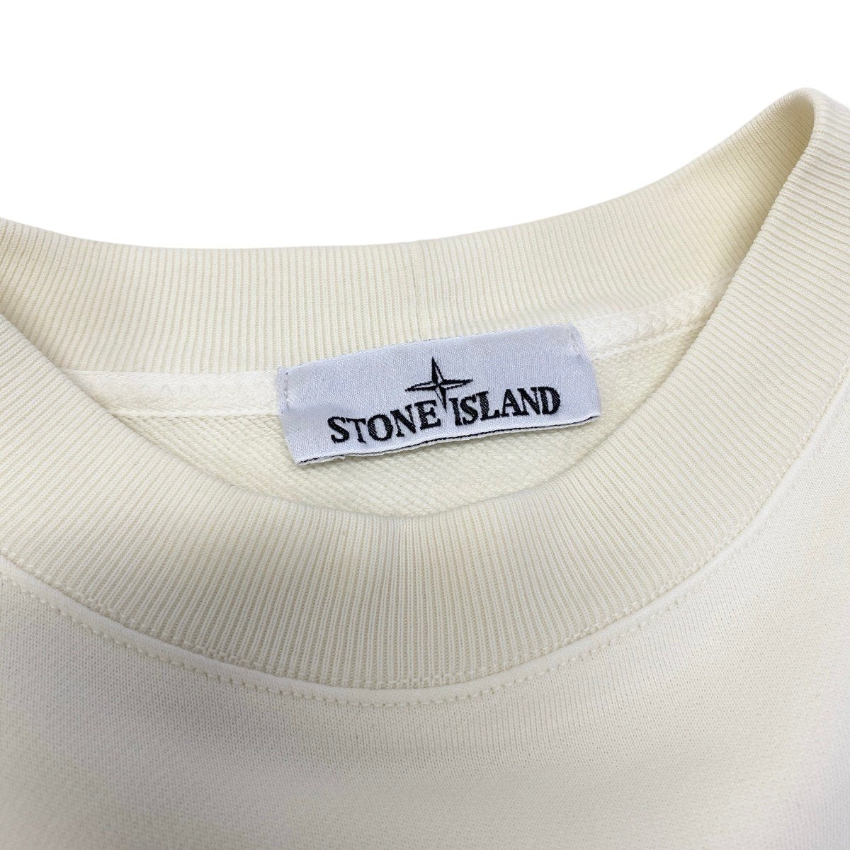 38f18 《美品》 STONE ISLAND ストーンアイランド ロゴプリントスウェット トレーナー サイズXL アイボリーt18r
