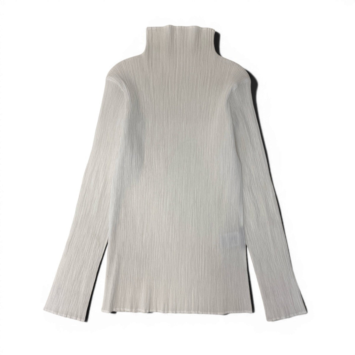 Af24 ISSEY MIYAKE イッセイミヤケ タートルネック カットソー プリーツ トップス IM82-FJ907 サイズM ホワイト ポリエステル100％ レディースo07t