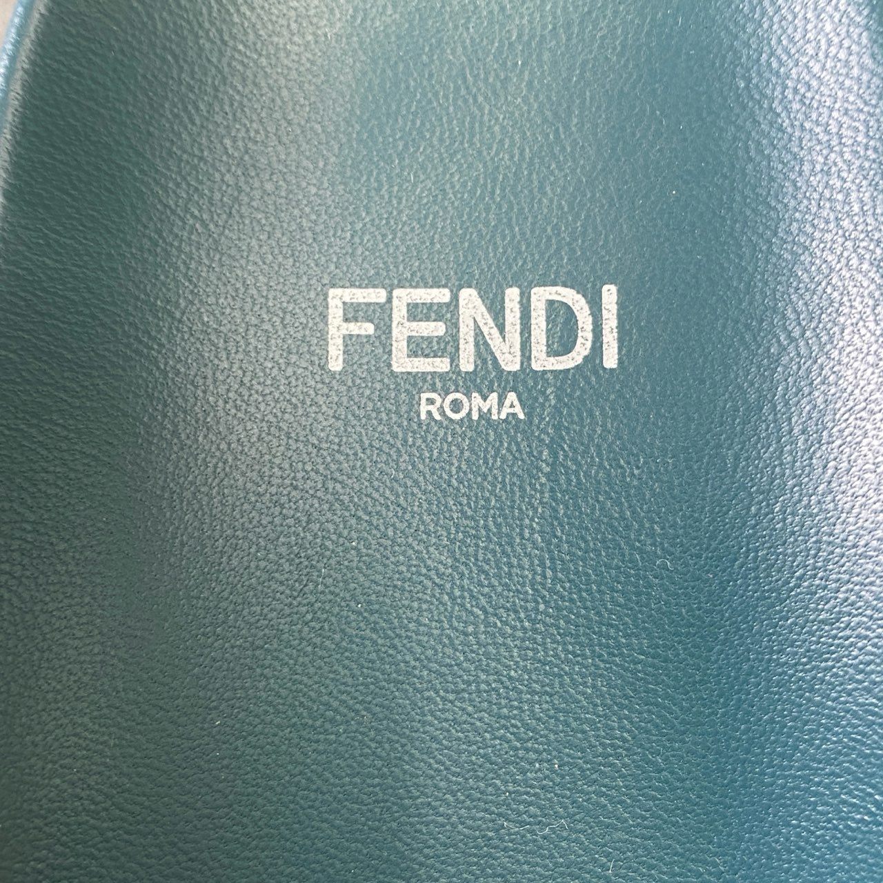 2f8 FENDI フェンディ ロゴファーサンダル 35 ネイビー ボア シューズ シャワーサンダル イタリア製