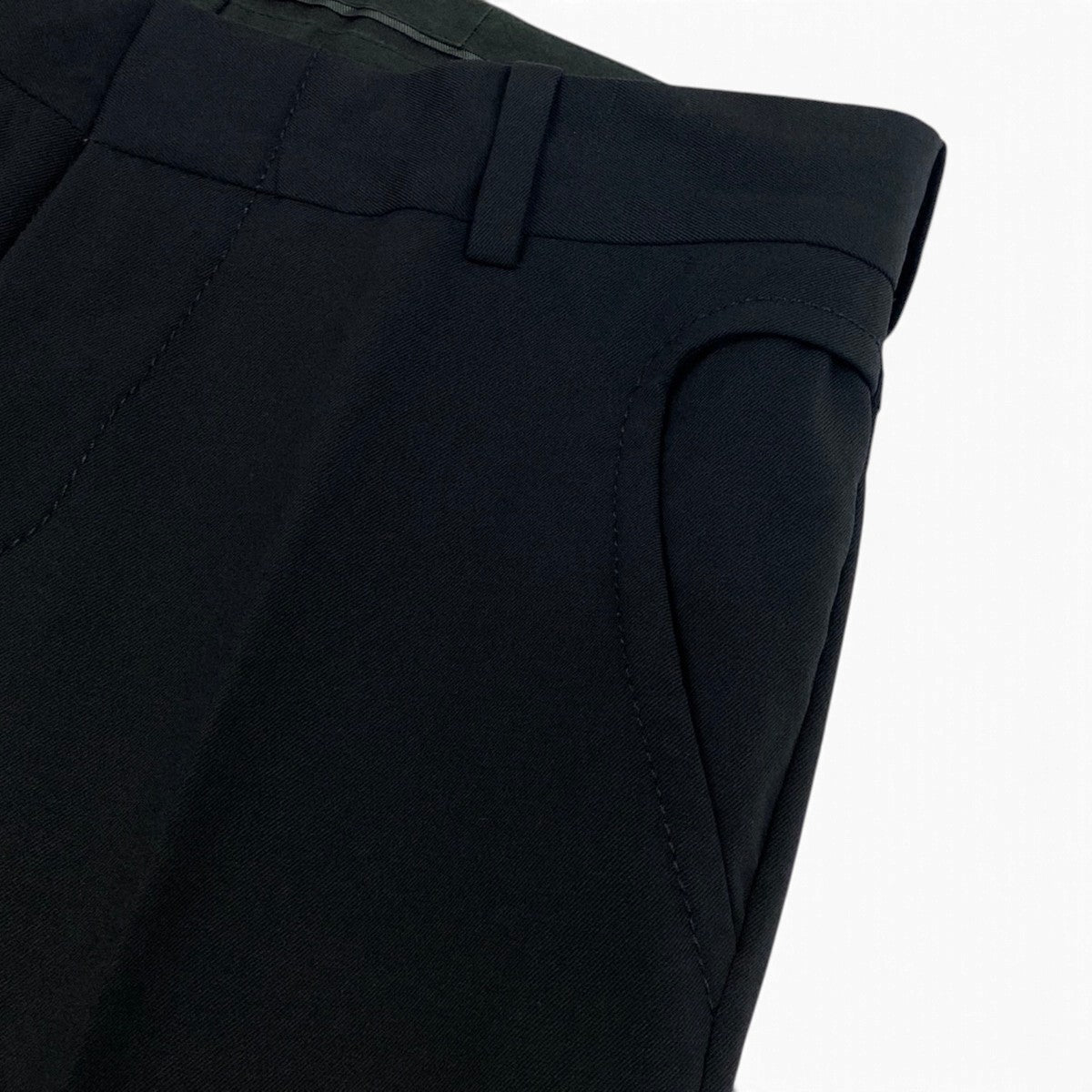 55j6 GUCCI グッチ 2004年 トムフォード期 スラックスパンツ スキニー デザインポケット イタリア製 38サイズ ブラック レディース 女性用u02t