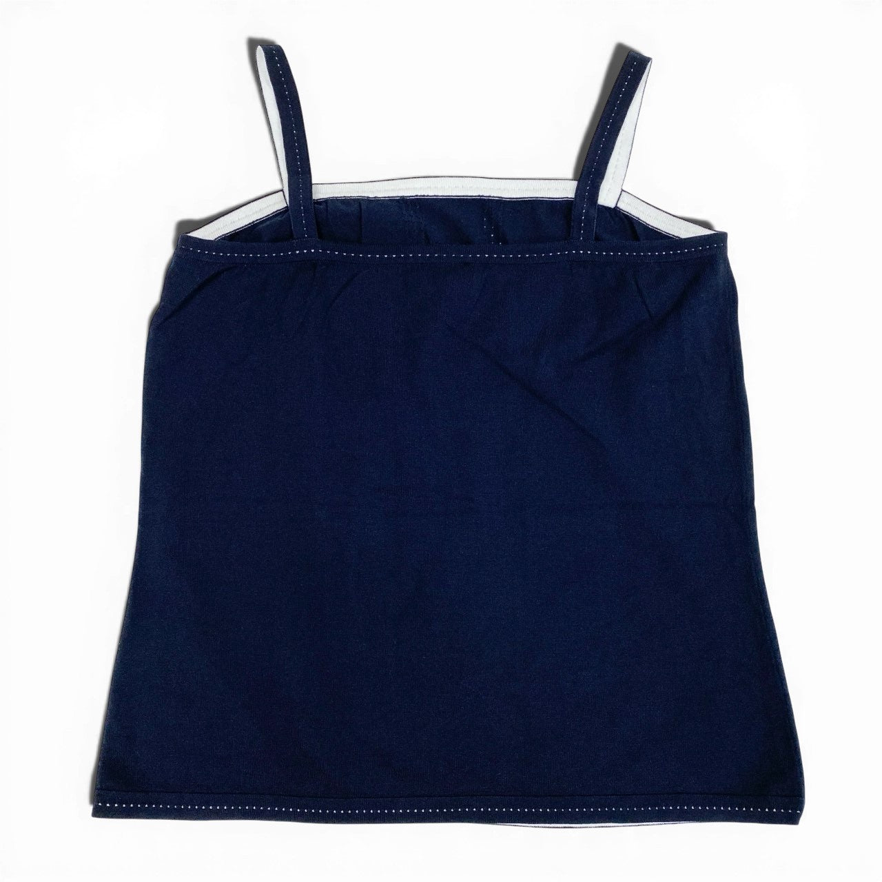 Ca15 CHANEL SPORT シャネル スポーツ 2007年 P30104 フロントココマーク ジャガードロゴ ショートタンクトップ ニット素材 サイズ40 ネイビー レディース トップスta1