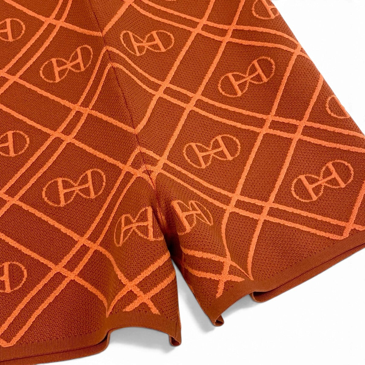 Ij9 【未使用タグ付】 HERMES エルメス H Rond bike shorts ニットショーツ 2E2404DG サイズ34 オレンジ レディースu02t