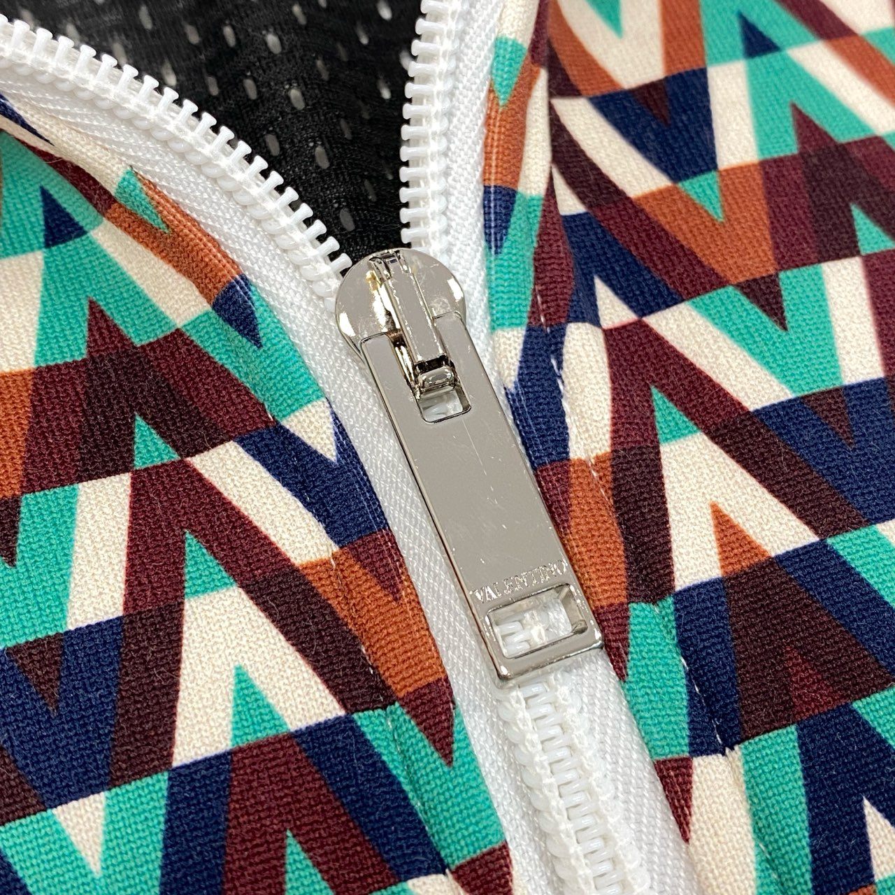 58i11 VALENTINO ヴァレンティノ オプティカル スウェットシャツ トラックジャケット 総柄プリント ジップアップ 大きいサイズ  XXL マルチカラー メンズo07t