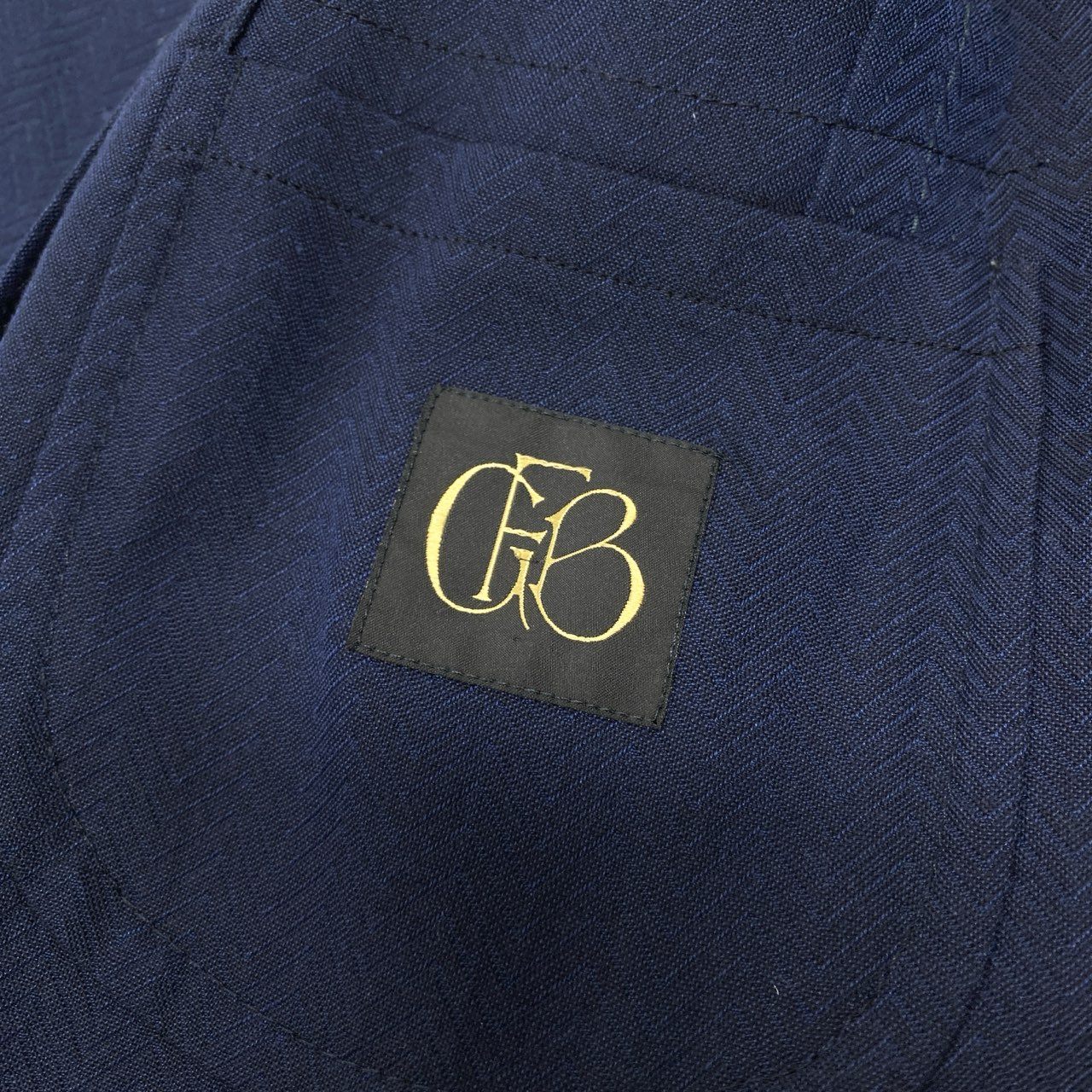 53b22 ernesto エルネスト テーラードジャケット アンコンジャケット ヘリンボーン サイズ46 ネイビー メンズ イタリア製u02t