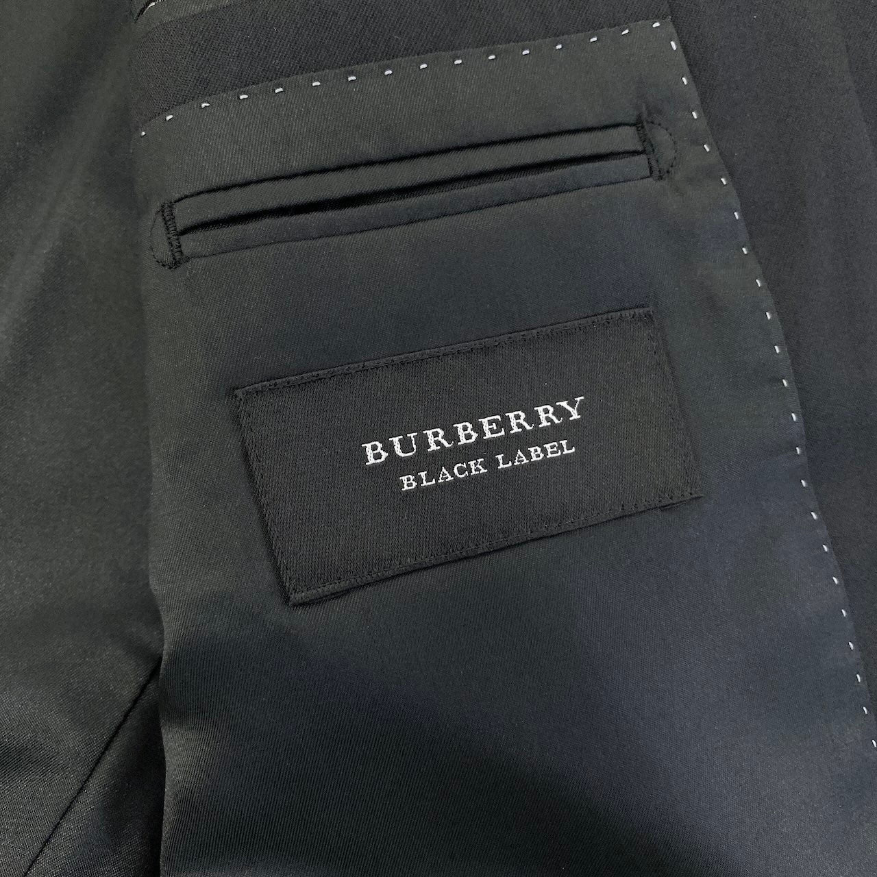 66d27 【美品】 BURBERRY BLACK LABEL バーバリー ブラックレーベル セットアップスーツ シングルスーツ 3B 無地 メンズ 紳士服 ビジネス 38R ブラックo07t