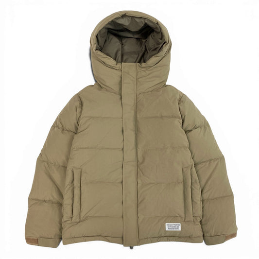 24L22 WACKO MARIA ワコマリア ナイロンダウンジャケット フーディー アウター 日本製 Sサイズ ベージュ メンズ 男性用o07t