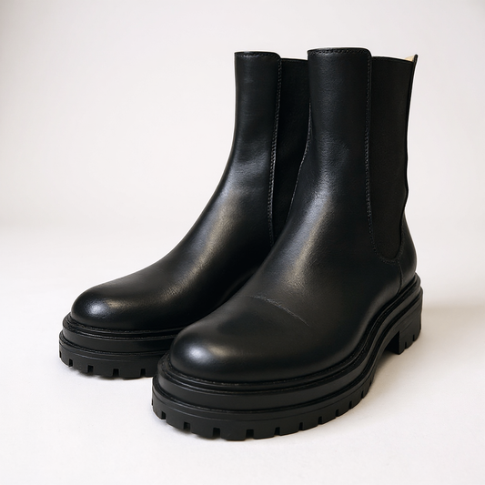 1L11 Gianvito Rossi ジャンヴィトロッシ サイドゴアブーツ サイズ38 1/2 ブラック レザー レディース 女性用 靴k02i