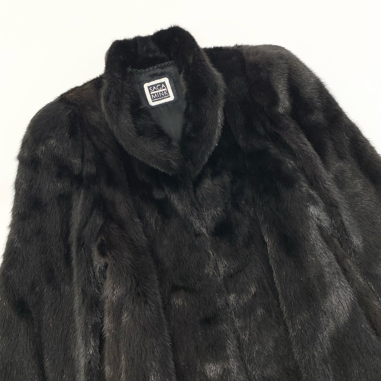 68a24 SAGA MINK サガミンク 銀サガ ダークミンク ファーコート サイズ11 ブラック 最高級本毛皮 Mink Fur Coatt18r