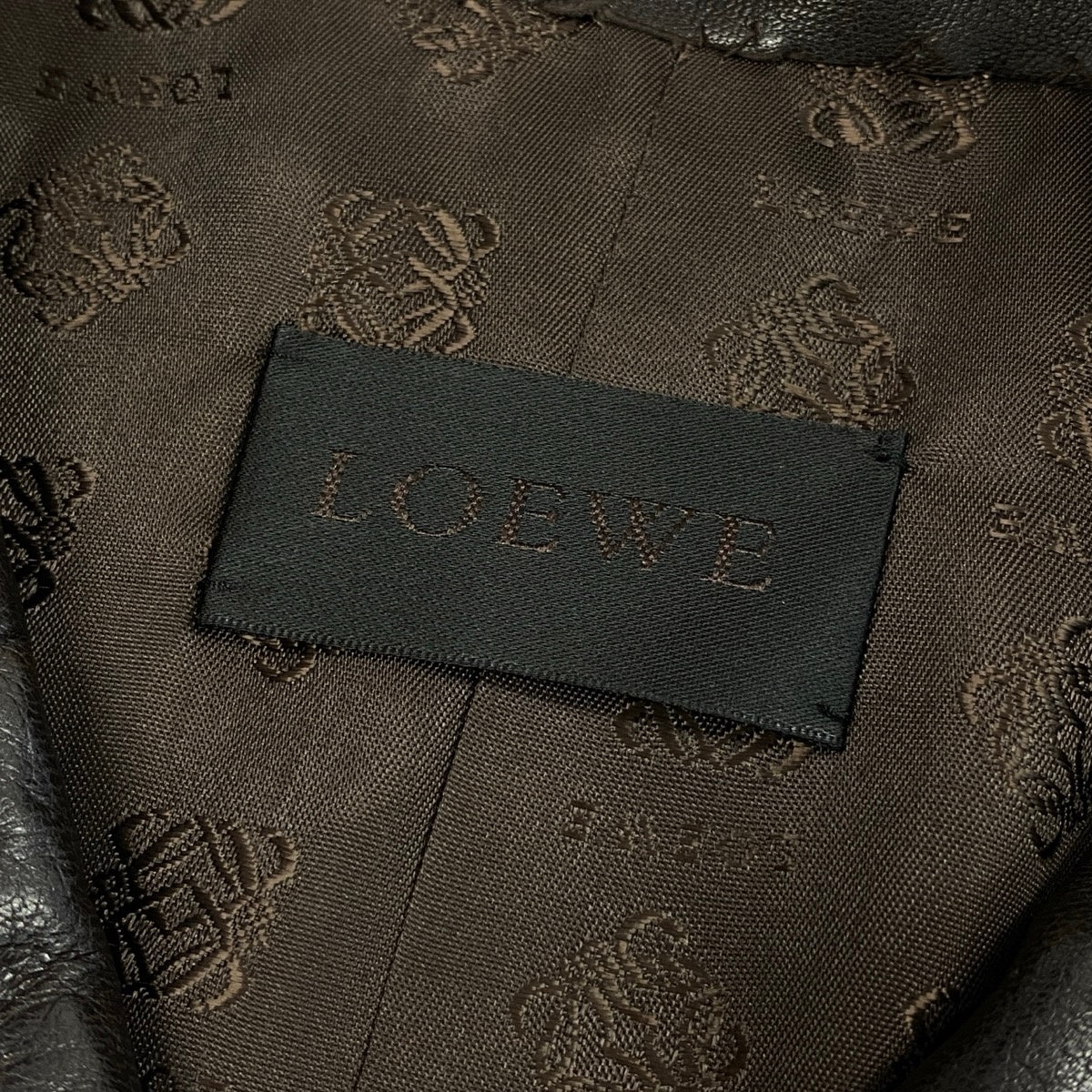 Ej19 【美品】 LOEWE ロエベ ナッパレザー ジャケットコート 裏地アナグラム 36 ダークブラウン 羊革 レディースu02t