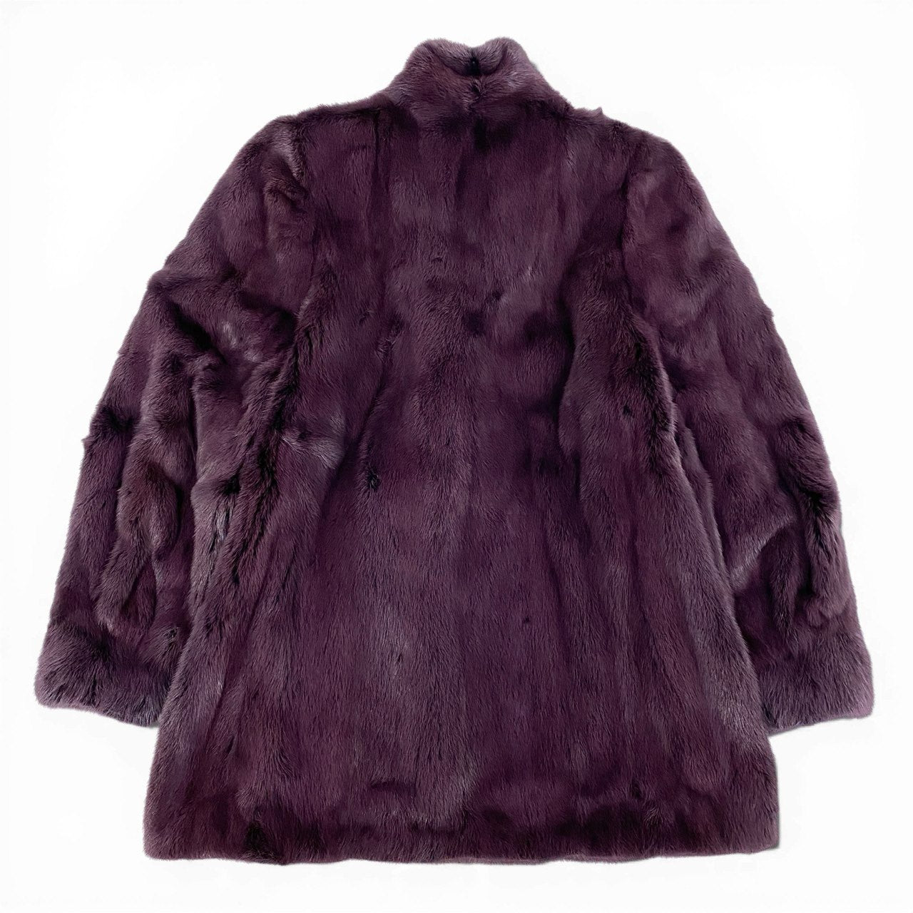 72a27 染めミンクファー ロングコート サイズF パープル 本毛皮 Purple Mink Fur Long Coat レアカラーt18r