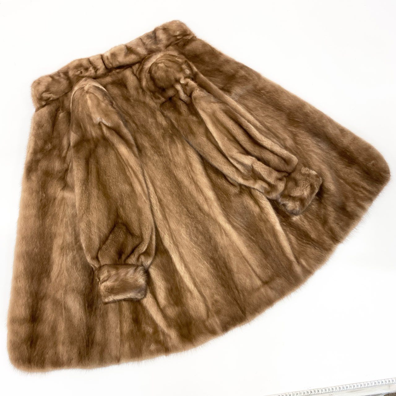 70L17 SAGA MINK サガミンク 銀サガ パステルミンク ロングコート サイズ11号 茶系 最高級本毛皮 MINK FUR リアルファーポケット有t18r