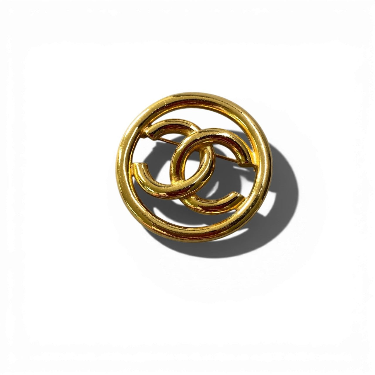 b5〇 Vintage Chanel 1993 Coco Mark Gold Brooch ta1