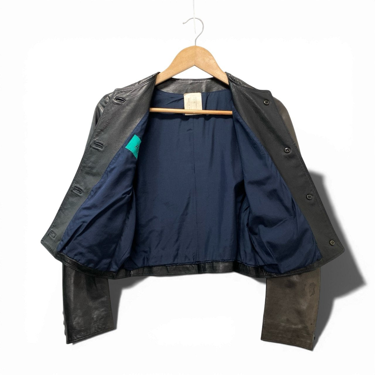 19b13 RUFFO ルッフォ レザージャケット ノーカラージャケット イタリア製 レディース 女性用 ブラック 本革 leatheru02t