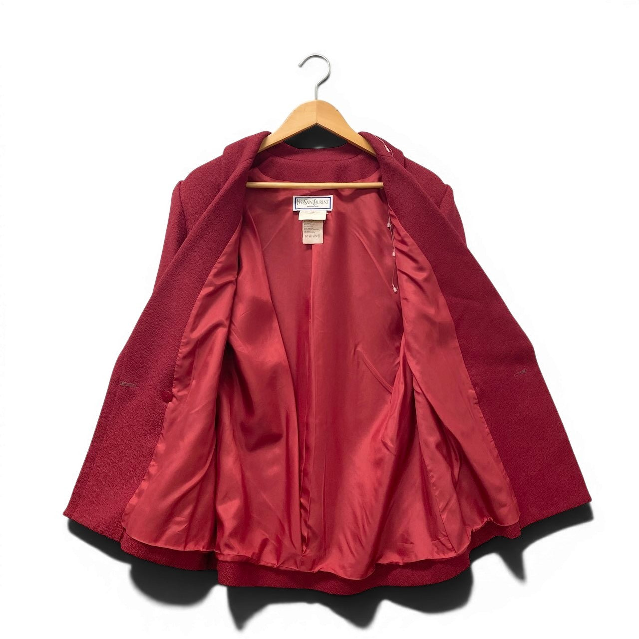 2g2 YVES SAINT LAURENT イヴサンローラン variation ヴィンテージ ダブルブレスト テーラードジャケット 金ボタン サイズ38 レッド レディース 女性用u02t