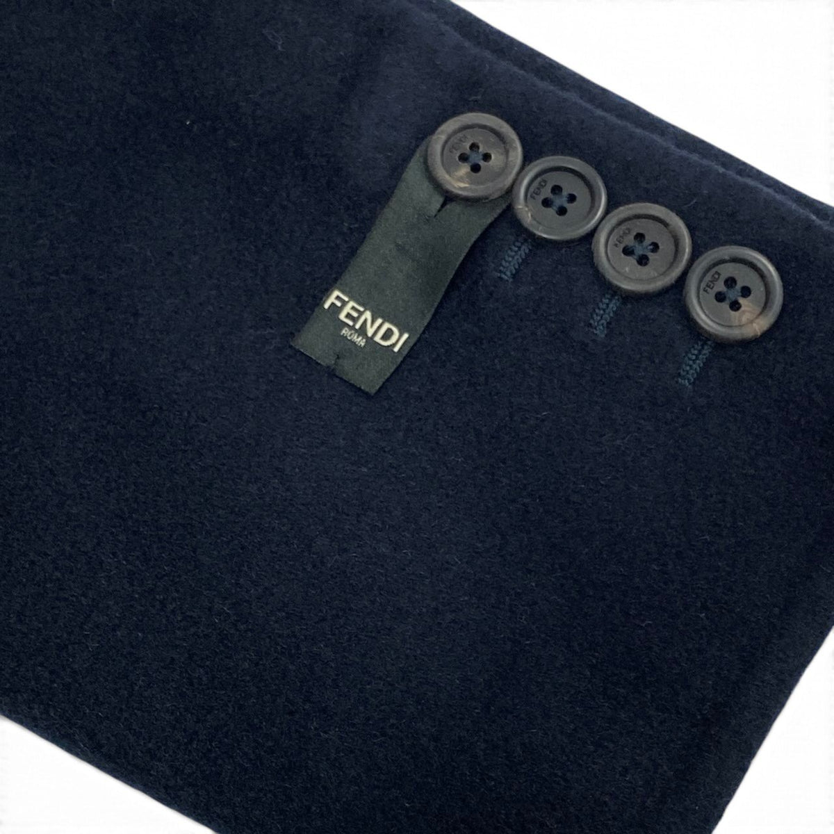 58i15 《極美品》 FENDI フェンディ チェスターコート カシミア ダブルフェイス 50 ネイビー カシミヤ100 メンズu02t
