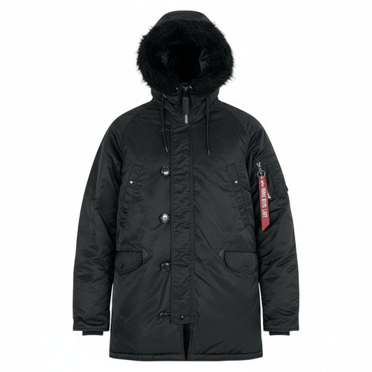 14L1 《美品》 ALPHA INDUSTRIES アルファ インダストリーズ N-3B フライトジャケット 20094-7501 L ブラック EDWIN企画 コート アメカジt18r