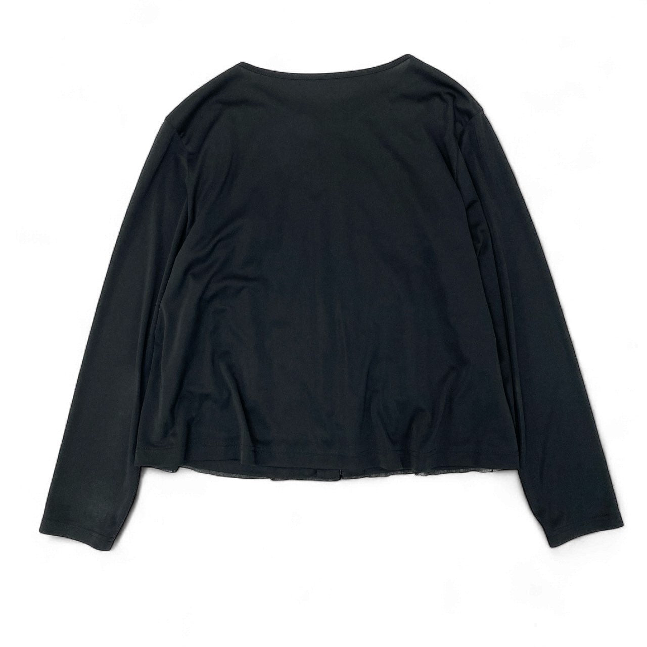 67k20《美品》TOKUKO 1er VOL トクコプルミエヴォル フリルジャケット ロングスリーブカーディガン 薄手 フォーマル レディース 女性用 9 ブラック ポリエステル100％u02t