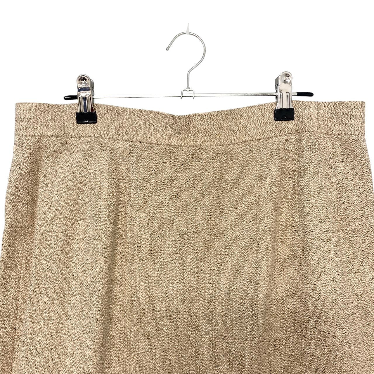 55h21 Aquascutum アクアスキュータム セットアップ スカートスーツ フォーマル ノーカラージャケット 刻印ボタン サイズ11 ベージュ レディース 女性用o07t
