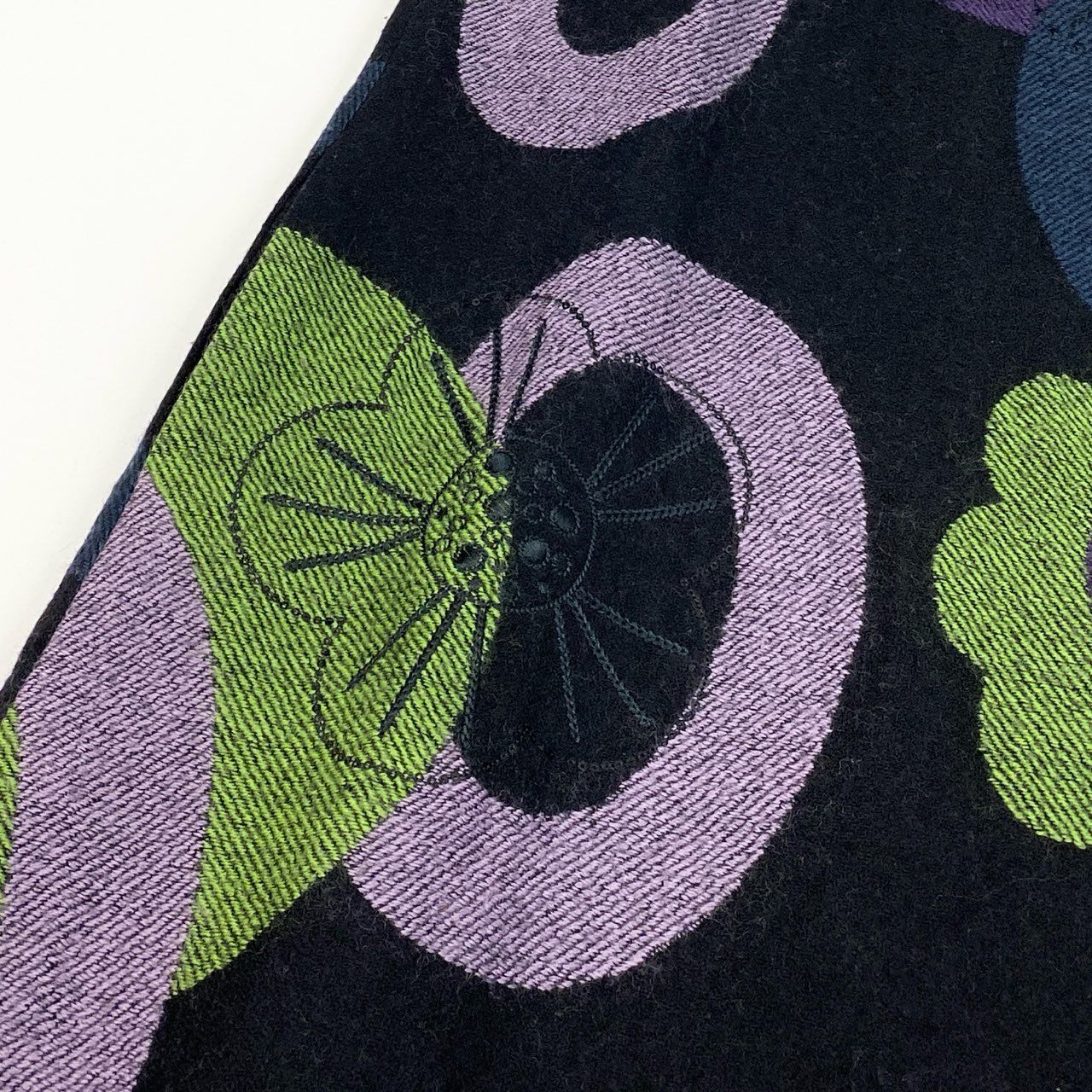 77b27 TOKUKO 1er VOL トクコプルミエヴォル ノースリーブワンピース ウールワンピース 花柄 スパンコール 刺繍 レディース 女性服 サイズ9 ブラックu02t