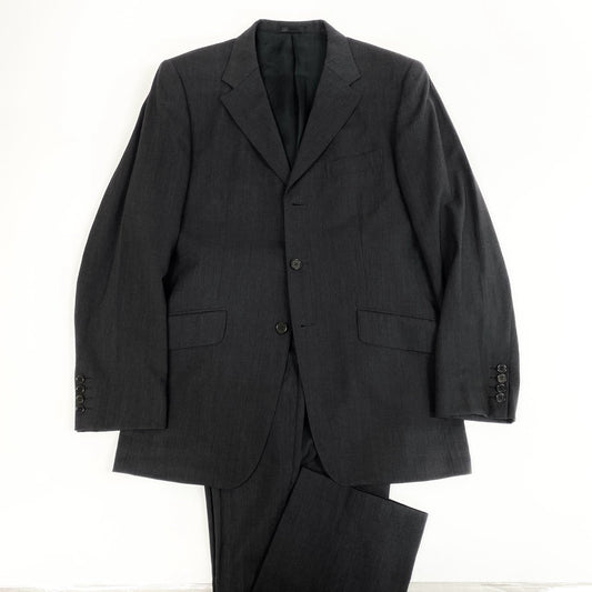 79j9《美品》Paul Smith ポールスミス スーツセットアップ 3釦スーツ フォーマル ビジネス XLサイズ グレー メンズo07t