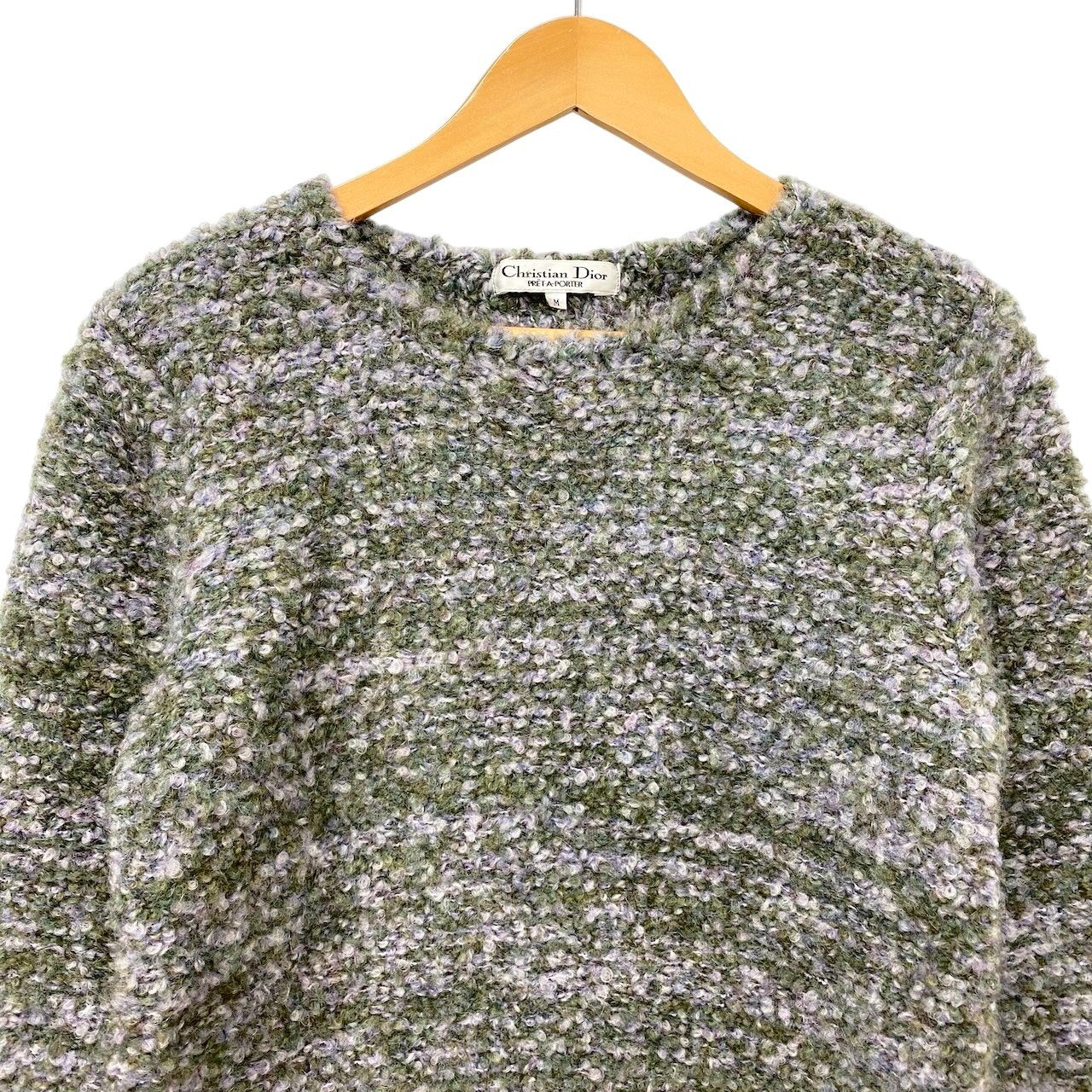 58g7 Christian Dior クリスチャンディオール ミックスカラー ニットセーター 厚手 サイズM マルチカラー レディース 女性用o07t