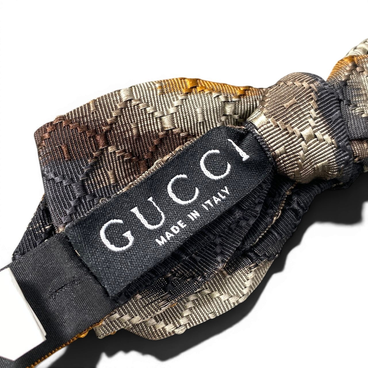 f17 GUCCI グッチ トムフォード期 ディアマンテ 蝶ネクタイ マルチカラー シルク コットン メンズ 紳士用k02i