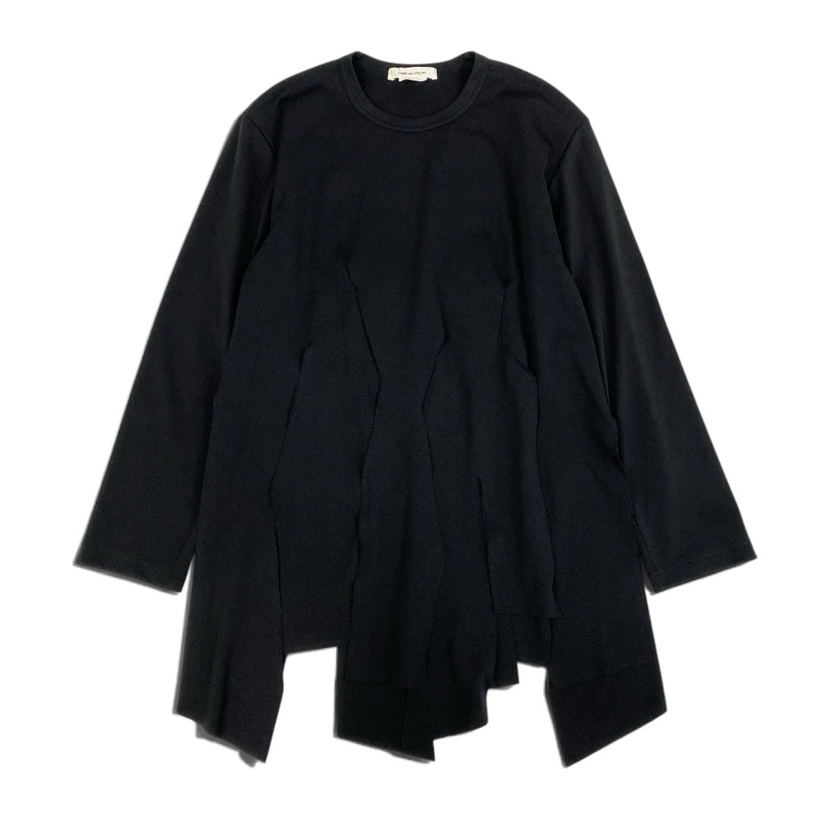 i3 COMME des GARCONS 変形カットソー カットデザイン トップス AD2024 日本製 Lサイズ ブラック ポリエステル100％ レディース 女性用u02t