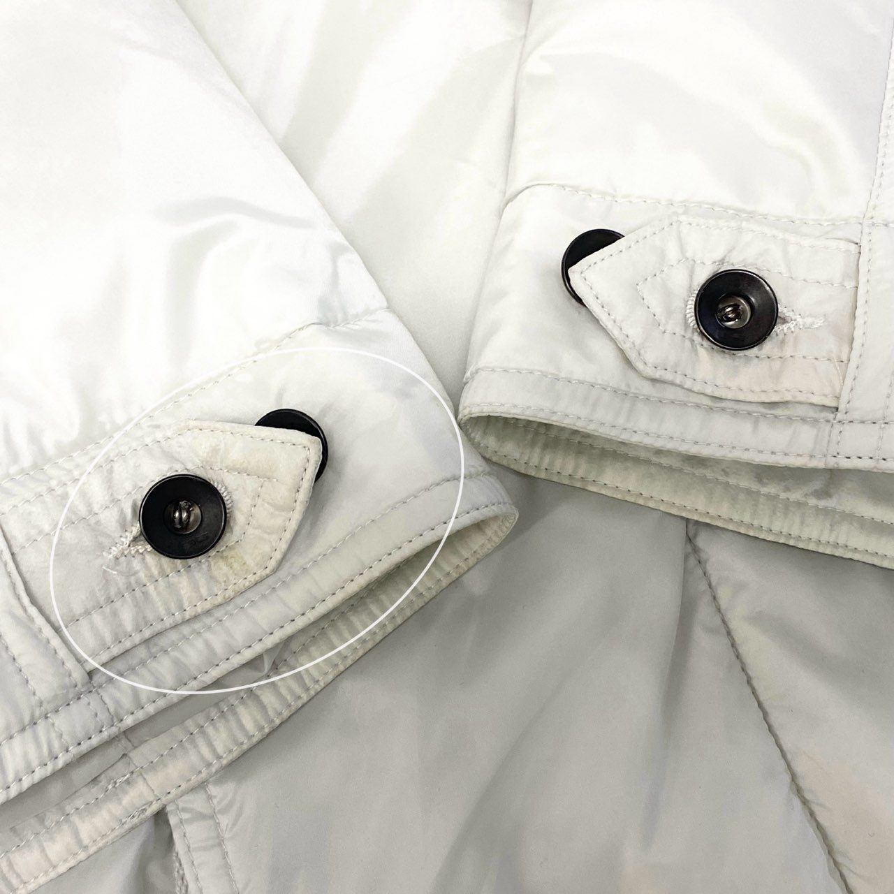 Ab5 RICK OWENS リックオウエンス DRKSHDW ダークシャドウ モッズコート ナイロンジャケット DU17S5962-EV XSサイズ オフホワイト メンズo07t