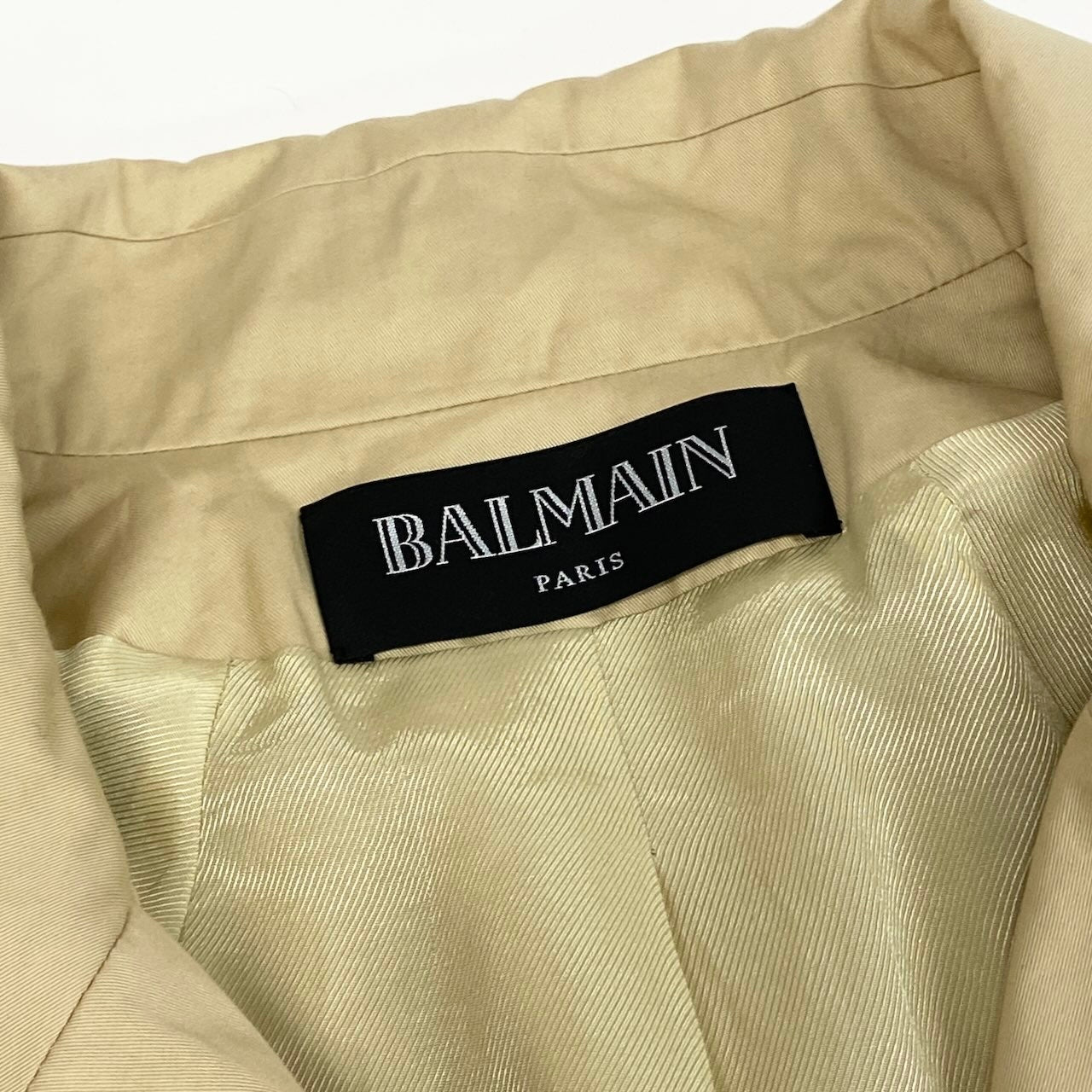 Ec24 BALMAIN バルマン ショートトレンチコート Short Trench Coat サイズ38 ベージュ スプリングコート 銀ボタンt18r