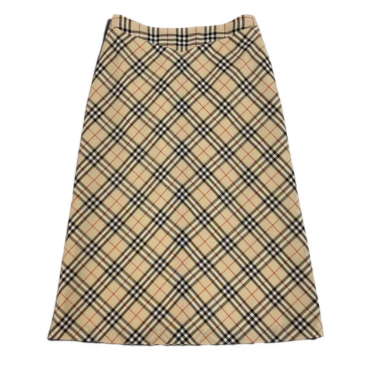 Ig16 BURBERRY LONDON BLUE LABEL バーバリーロンドン ブルーレーベル ノバチェック 台形スカート ミディアム丈 サイズ38 ベージュ レディースo07t