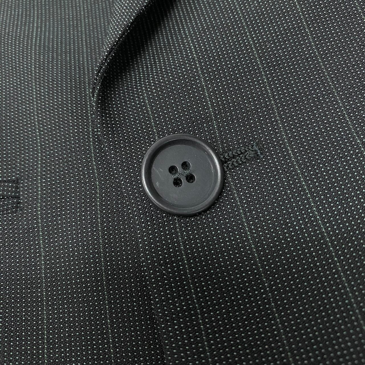 82c27 GIORGIO ARMANI ジョルジオアルマーニ セットアップスーツ フォーマル テーラードジャケット ストライプ イタリア製 メンズ 男性用 48 グリーンo07t