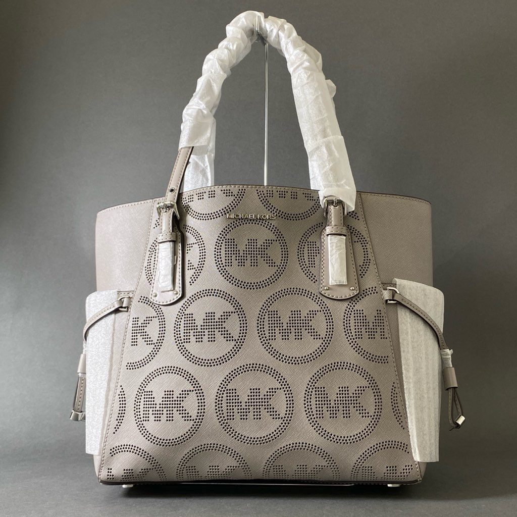 Hh4 《未使用保管品》 MCHAEL KORS マイケルコース EV TOTE レザートートバッグ 38S0SV6T4U パールグレー レザー レディース 女性用 鞄