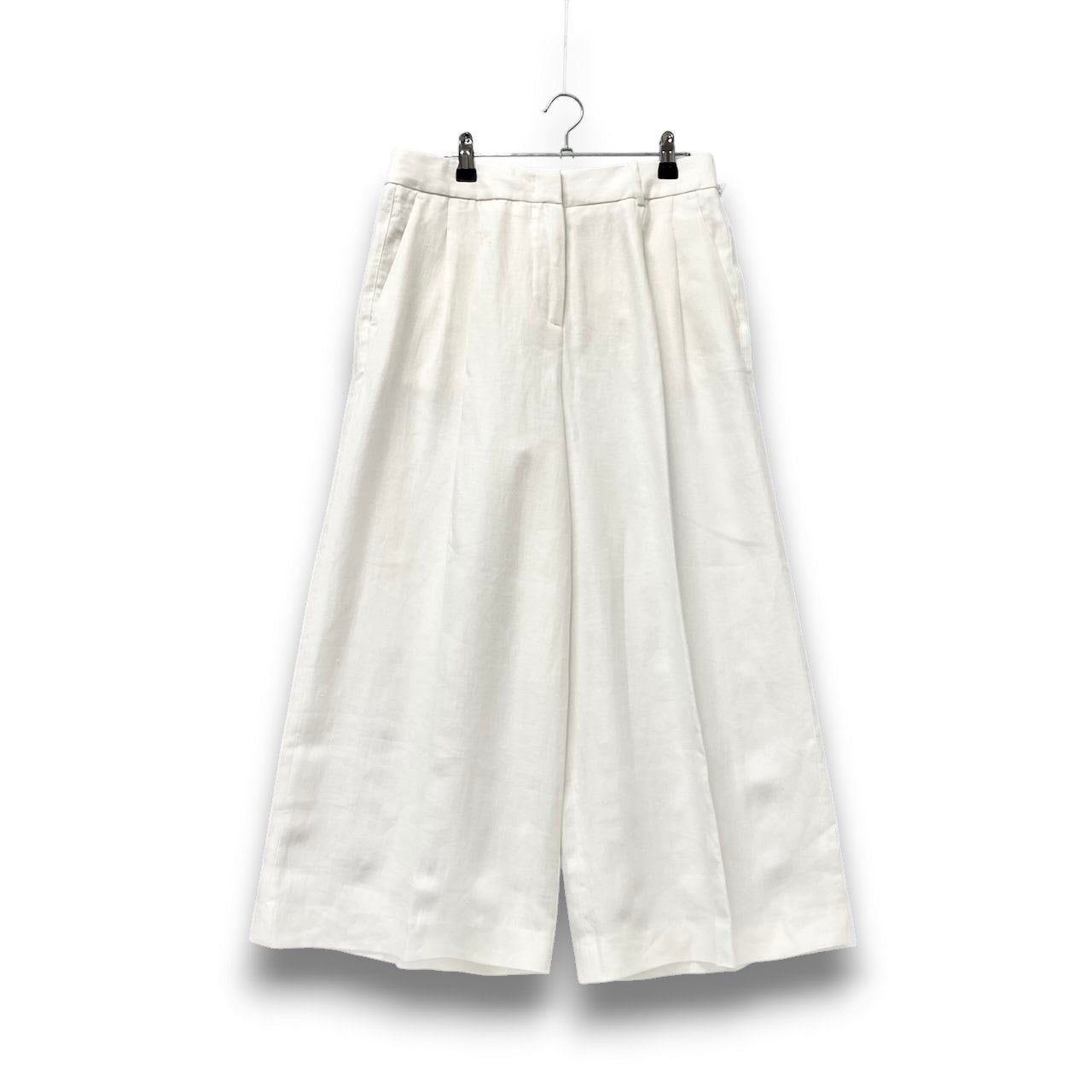 42c26 【新品保管品】 PESERICO ぺセリコ ワイドパンツ タグ付 イタリア製 リネンパンツ 春夏 レディース 女性用 42 ホワイトu02t