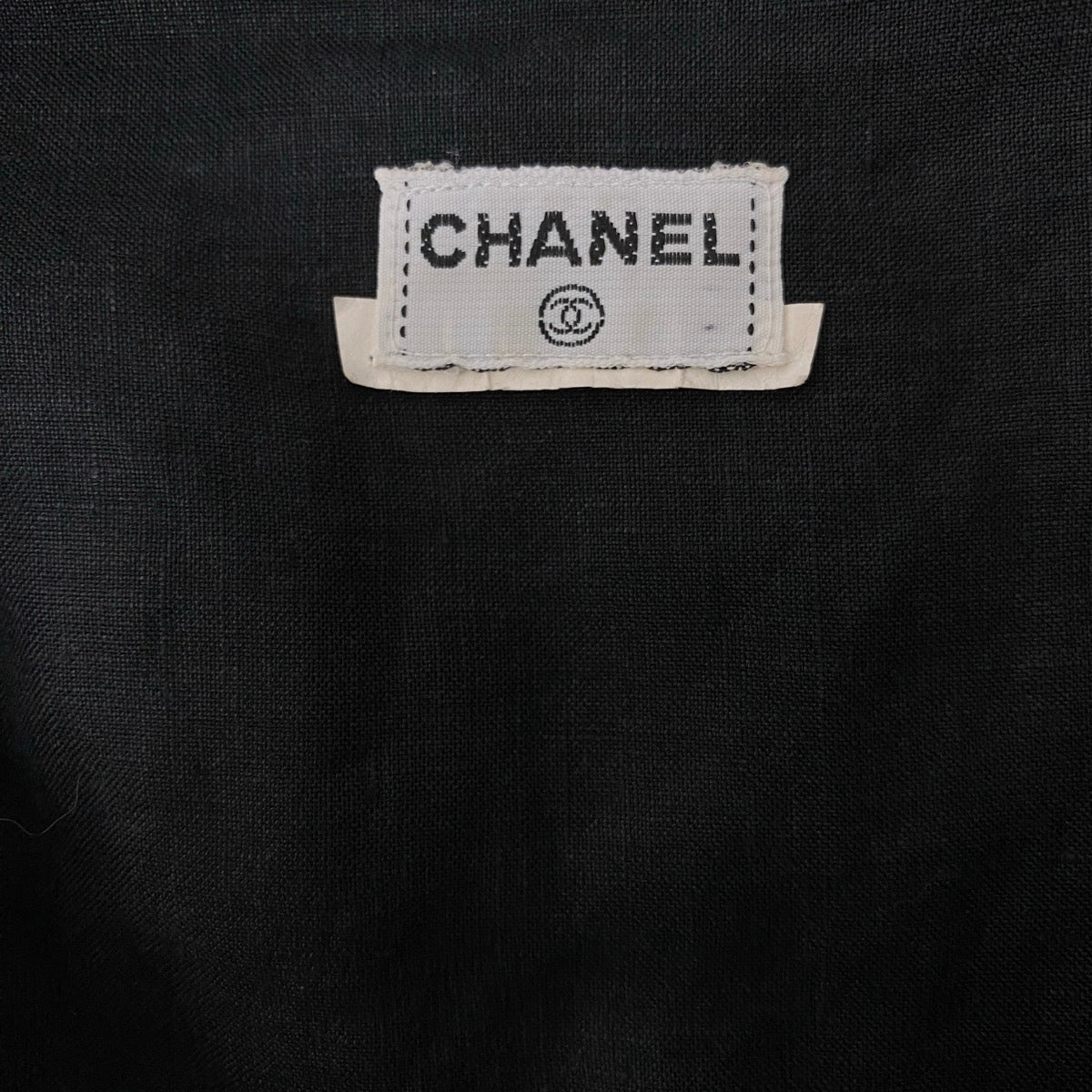 Cg9 CHANEL 90's ボウタイブラウス ノースリーブカットソー ゴールドボタン ブラック レディース 女性用ta1