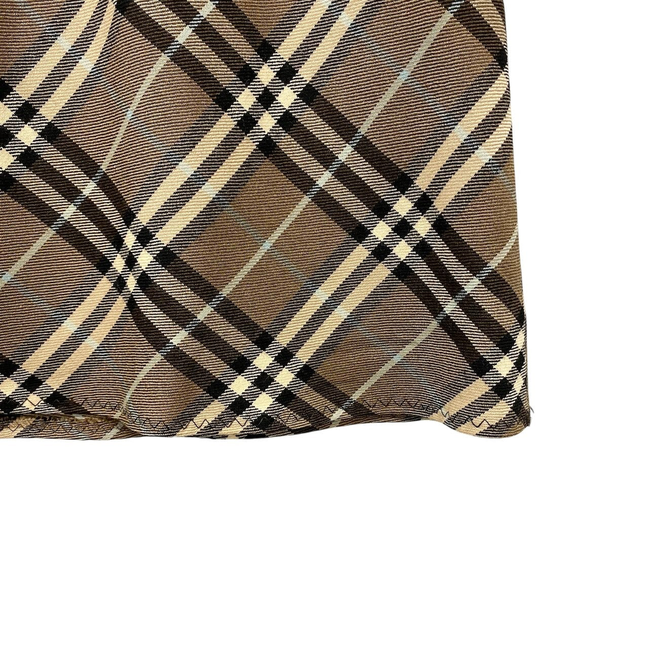 40e18 BURBERRY LONDON BLUE LABEL バーバリーロンドン ブルーレーベル ベルト付 膝丈スカート ノバチェック ウールスカート サイズ38 ブラウン系 レディース 女性用u02t