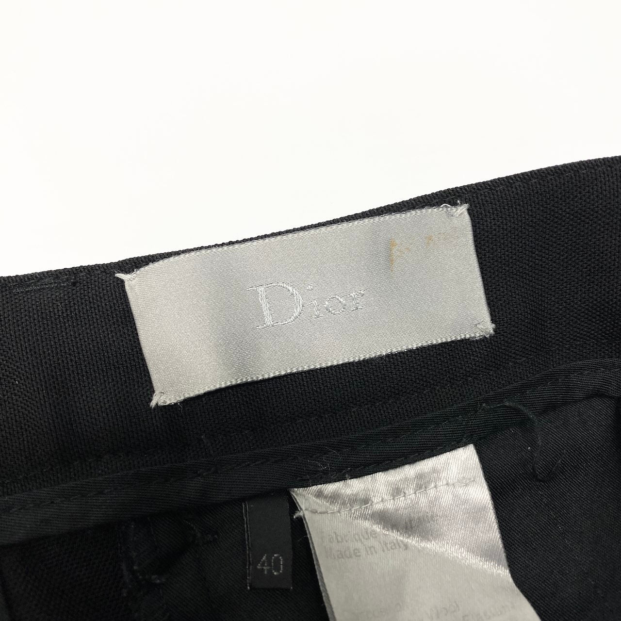 57c10 DIOR HOMME ディオールオム 2008年 スリムテーパードパンツ サイドライン スラックス サイズ40 ブラック メンズ ボトムk02i