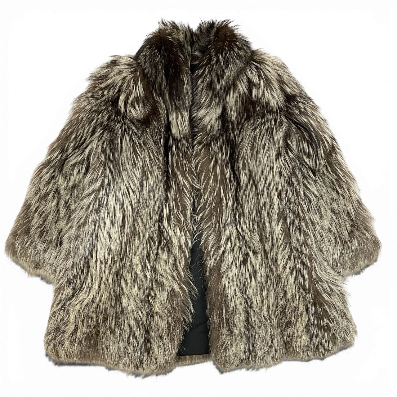 72a15 EMBA エンバ シルバーフォックスコート サイズF 本毛皮 Fox Fur Coat 銀狐 ポケット有t18r