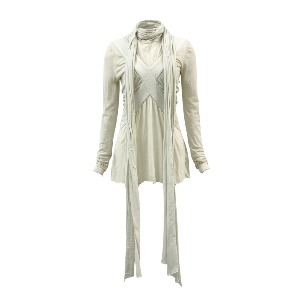 Ac2　Vintage BALENCIAGA バレンシアガ LE DIX 変形カットソー ロングスリーブ トップス S アイボリー コットン レディースu02t