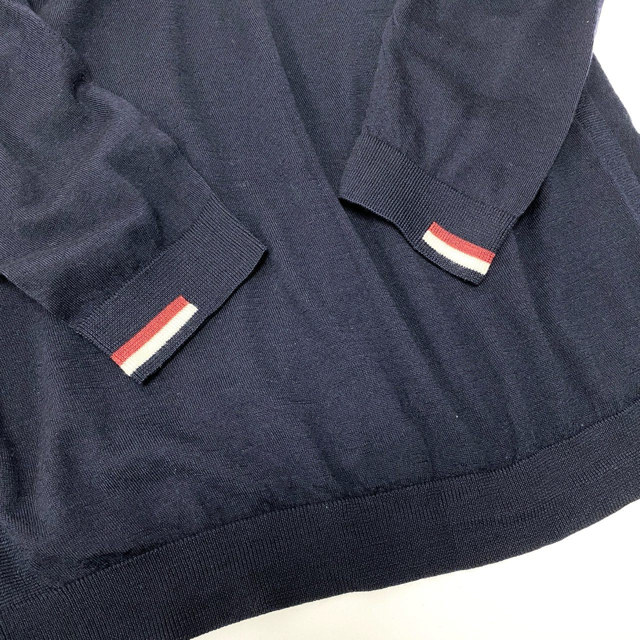 87a29 MONCLER モンクレール TRICOT KNIT SWEATER トリコニットセーター サイズM ダークネイビー ロゴワッペン D20919031400t18r