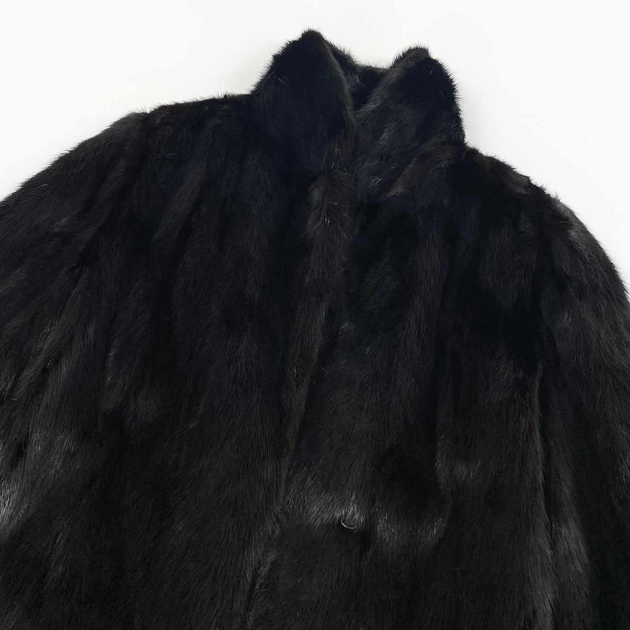 67e13 SAGA MINK サガミンク 銀サガ ダークミンク 超ロングコート 丈110cm サイズ13 ブラック 最高級本毛皮 Mink Fur Long Coatt18r