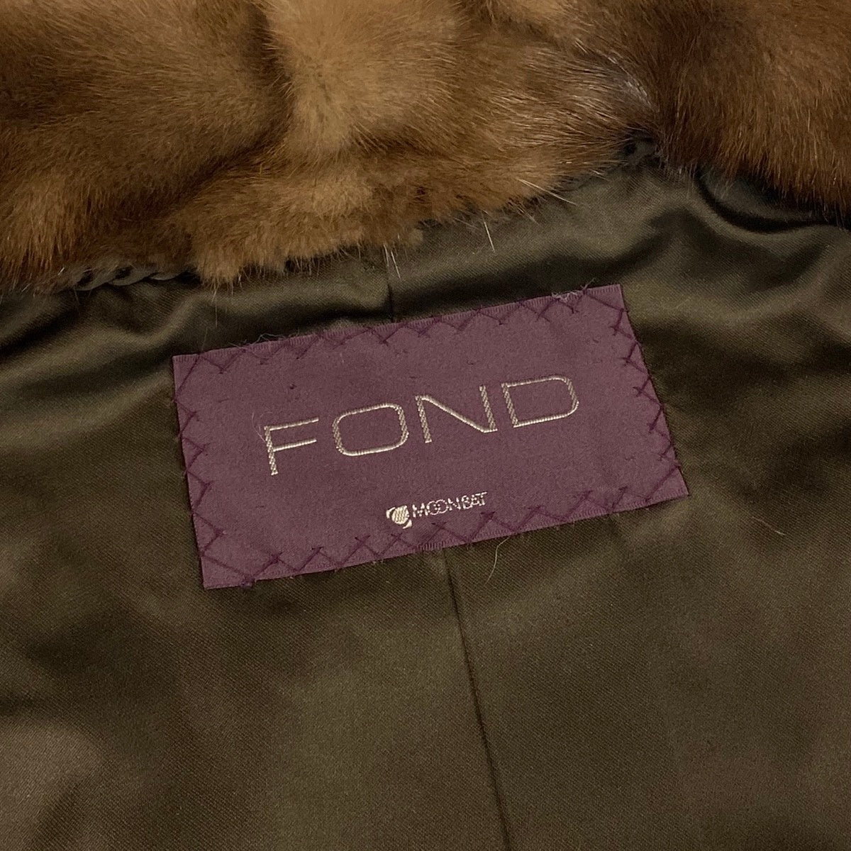 79f10 FOND 袖段デザイン パステルミンク ファーコート サイズ11 茶系 本毛皮 Pastel Mink Fur Coatt18r