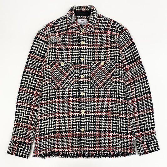 33i25 《美品》WAX LONDON ワックス ロンドン シャツジャケット 長袖シャツ バスケットチェック オーバーサイズ Mサイズ マルチカラー メンズk02i