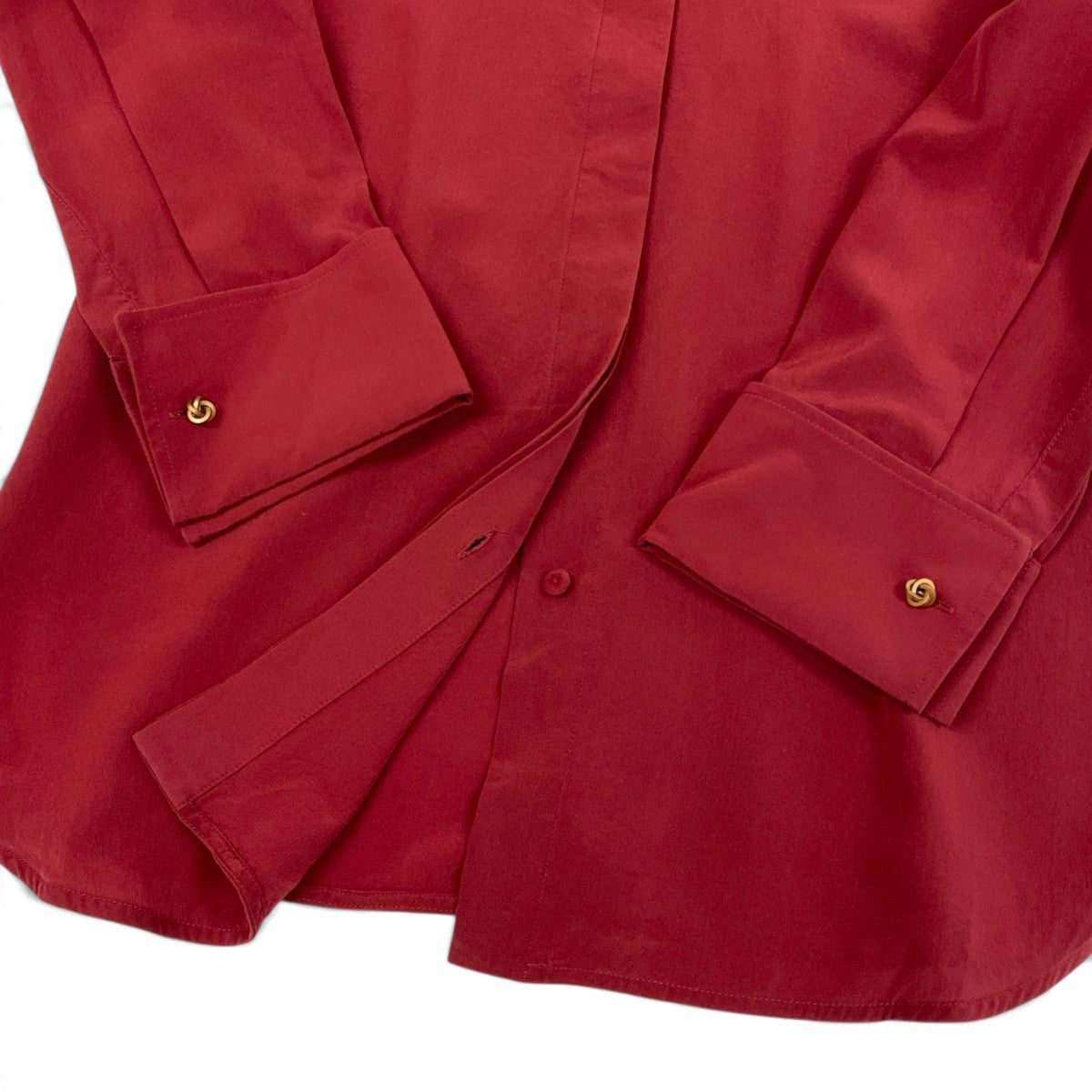 Ei4 【美品】 Max Mara マックスマーラ 2024SS ボウタイブラウス サイズ44 レッド シルク100％ レディースk02i